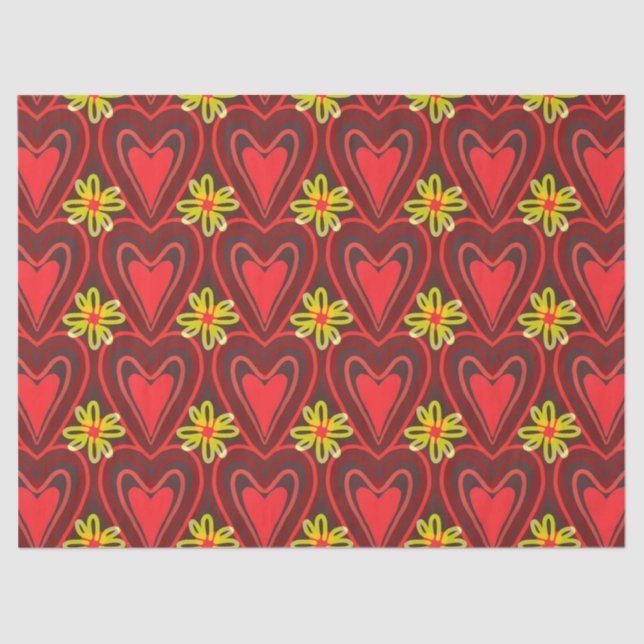 hearts and flowers tissue paper (Front)
