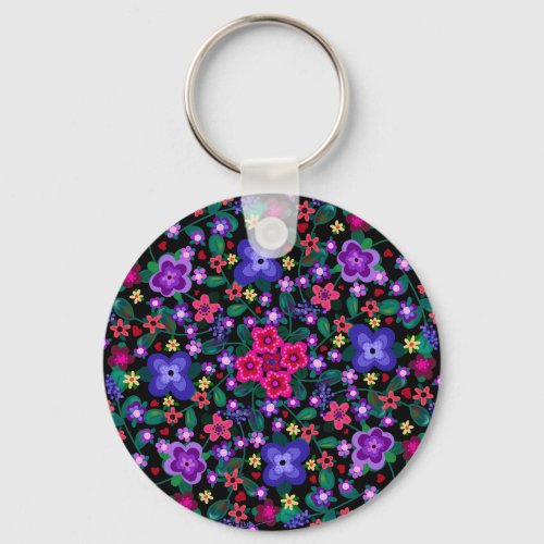 Hearts and Flowers Two Designs Boho Beautiful  Keychain