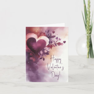 Hearts and Flowers Valentine's Greeting Card