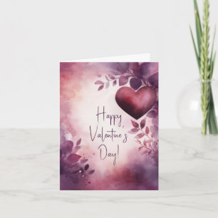Hearts and Flowers Valentine's Greeting Card