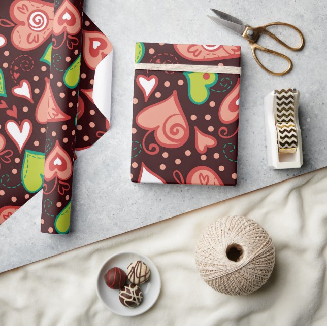 Hearts and Flowers Wrapping Paper (Crafts)