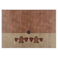 Hearts And Gingerbread Men Glass Cutting Board