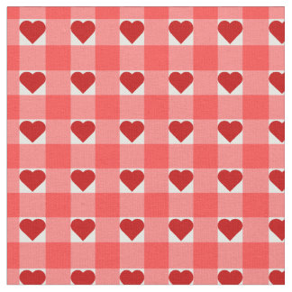 Hearts and Gingham Fabric