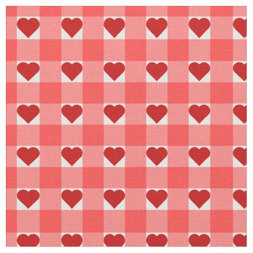 Hearts and Gingham Fabric
