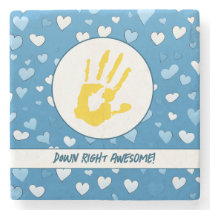 Hearts and Handprints Down Syndrome Awareness Stone Coaster