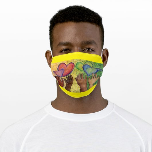 Hearts and Hands Love Diversity Custom Face Masks (Worn)