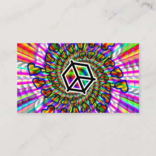 Hearts and Hexagon Peace Sign Business Card