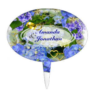 Hearts and Hydrangeas ~ Cake Topper