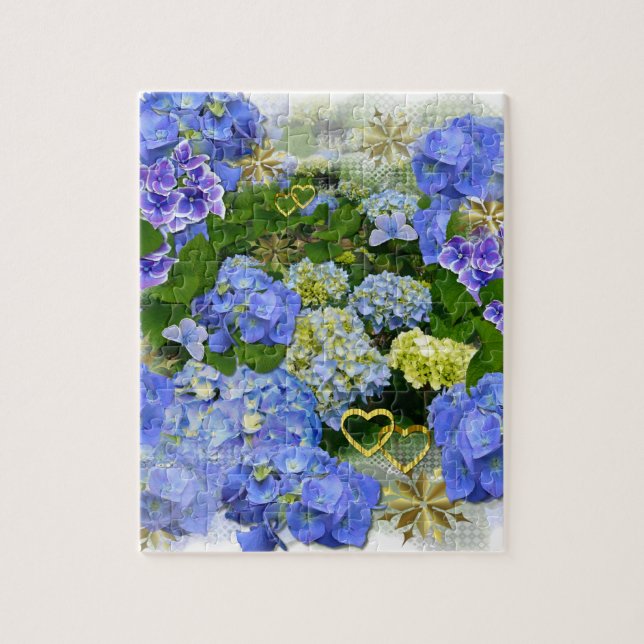 Hearts and Hydrangeas Jigsaw Puzzle (Vertical)