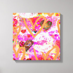 Hearts and Lips Canvas Print