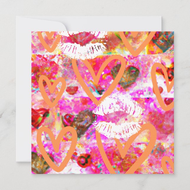 Hearts and Lips Holiday Card (Front)