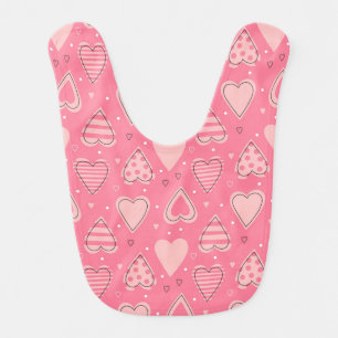 Hearts and Love Baby Bib