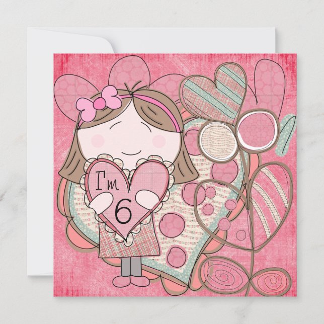 Hearts and Love Birthday Invitation (Front)