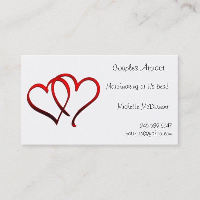 Hearts and Love Business Card (Front)