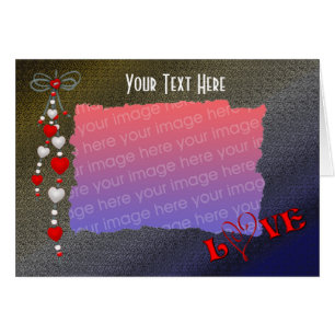 Hearts And Love Elegant Photo Cards