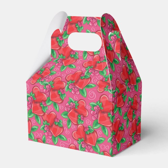 Hearts and Love Favor Box (Front Side)