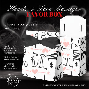Hearts and Love Messages Favor Box