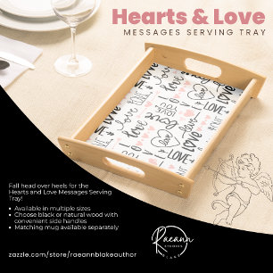 Hearts and Love Messages Serving Tray