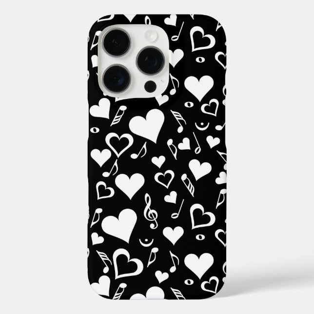 Hearts and Music Notes Case-Mate iPhone Case (Back)