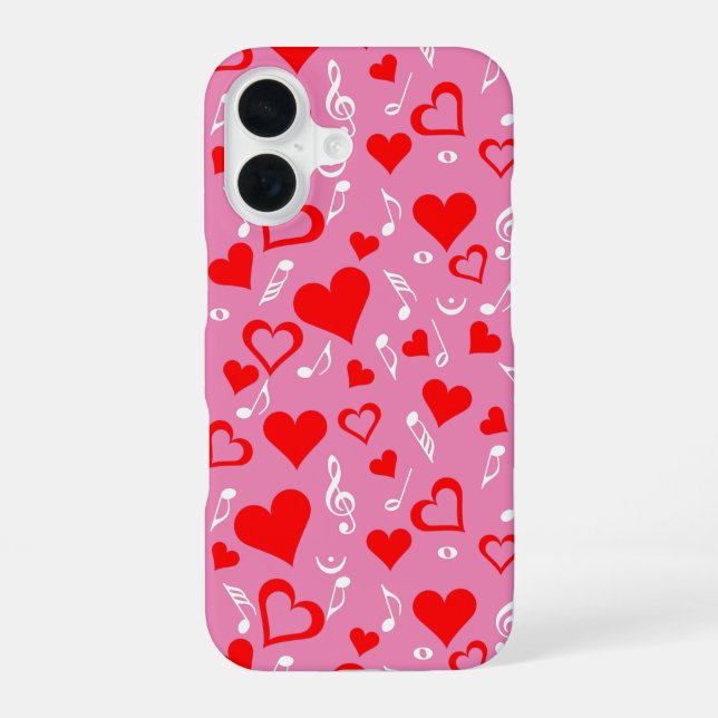 Hearts and Music Notes Iphone Case (Back)