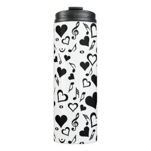 Hearts and Music Notes Thermal Tumbler