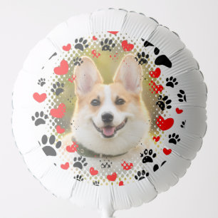 Hearts And Paw Prints Dog Frame Balloon