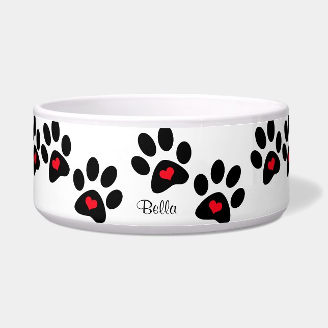 Hearts And Pawprints Bowl (Front)