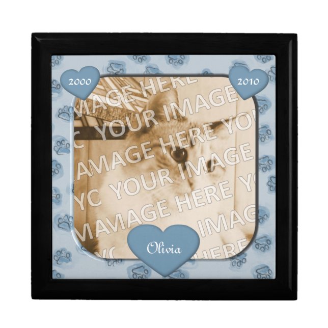 Hearts and Paws Pet Memorial Keepsake Box (Front)