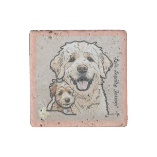 "Hearts and Paws" Stone Magnet