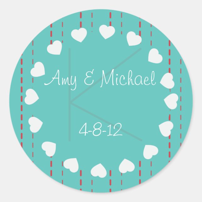 Hearts and Pinstripes Favor Label Sticker (Front)