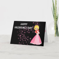 Hearts and Princess Kids Valentine Card