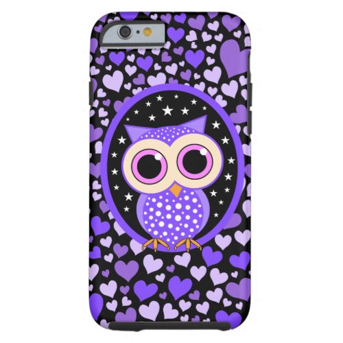 hearts and purple owl tough iPhone 6 case