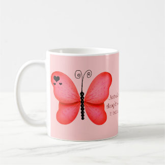 Hearts and Red Butterflies Quote Mug