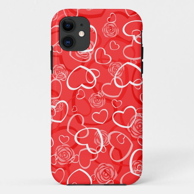 Hearts and Red Roses Case-Mate iPhone Case (Back)