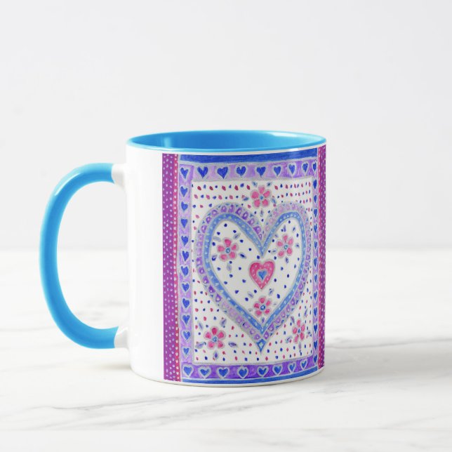 Hearts and Roses Coffee Mug (Left)