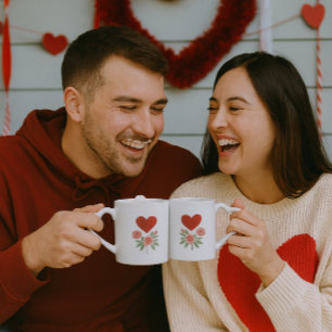 Hearts and Roses Coffee Mug Set