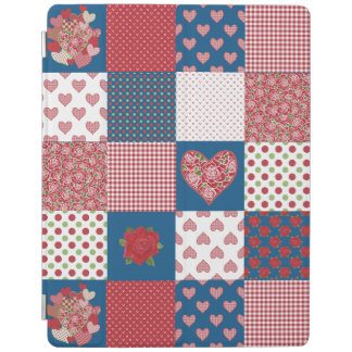 Hearts and Roses Faux Patchwork iPad Cover