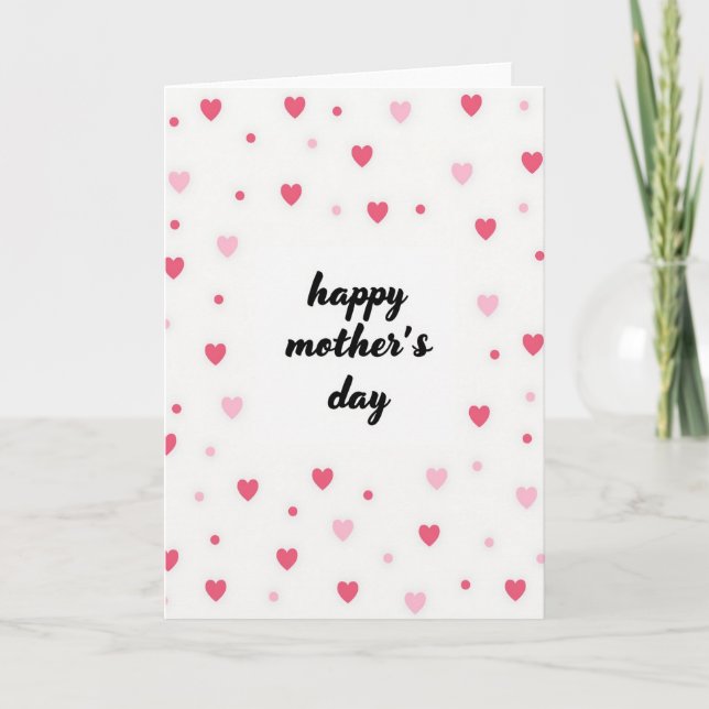 Hearts And Roses Mothers Day Card (Front)