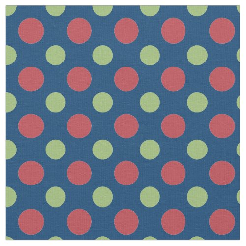 Hearts and Roses Red Green Blue Polka Dots Fabric