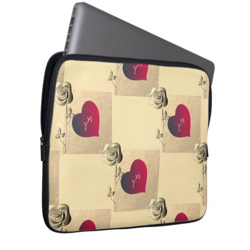 Hearts and Roses Valentines Electronics Bag