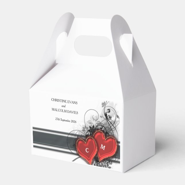 Hearts and Scrolls Favor Boxes (Front Side)