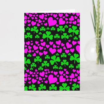 Hearts And Shamrocks Card by holidaysboutique at Zazzle