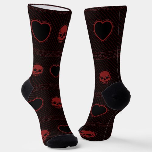 Hearts and Skulls Socks
