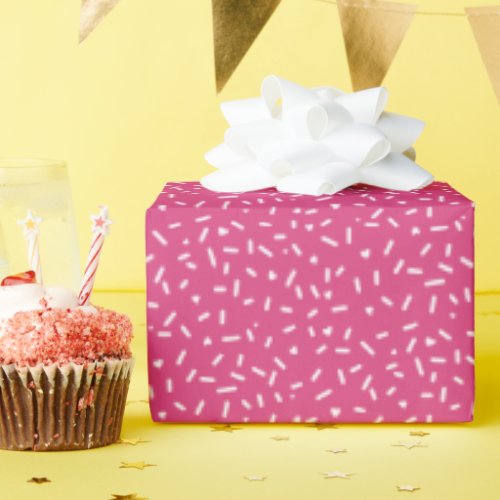 Hearts and sprinkles pink and white wrapping paper