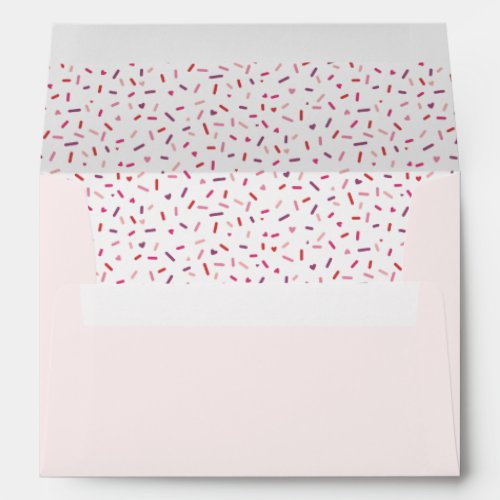 Hearts and sprinkles pink purple red Valentines Envelope