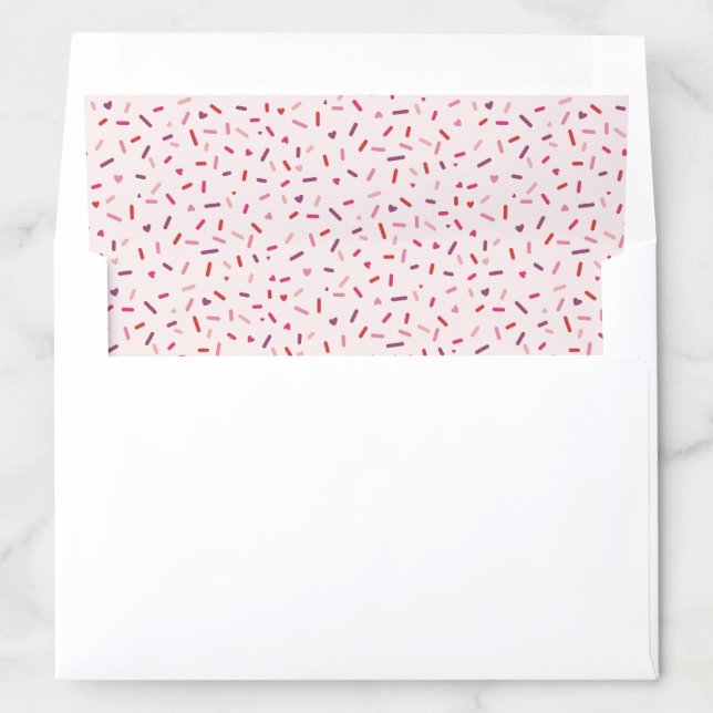 Hearts and sprinkles pink purple red Valentine's Envelope Liner (In Envelope)