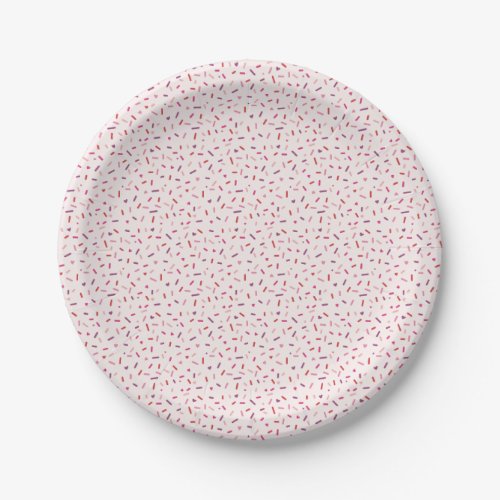 Hearts and sprinkles pink purple red Valentines Paper Plates