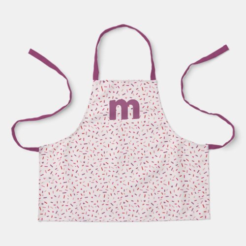 Hearts and sprinkles pink red purple personalized apron