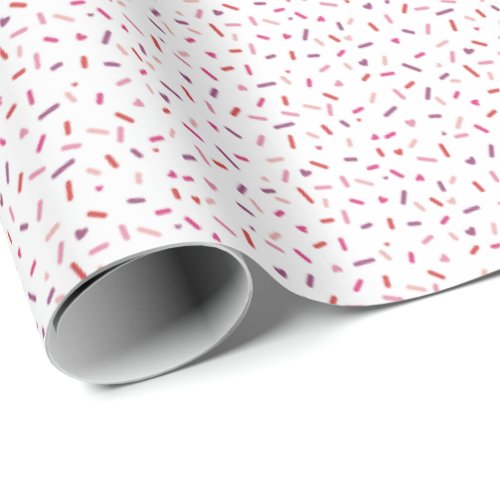 Hearts and sprinkles pink Valentines Day Wrapping Paper