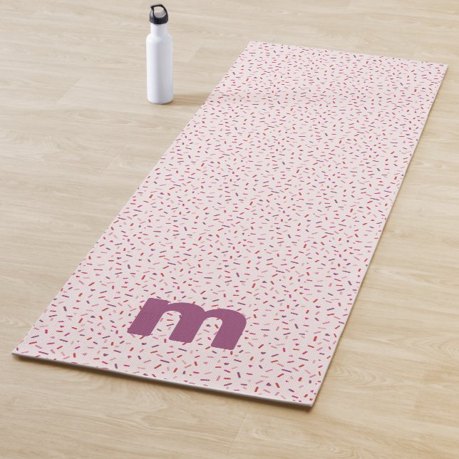 Hearts and sprinkles sweet pink personalized yoga mat (In Situ)
